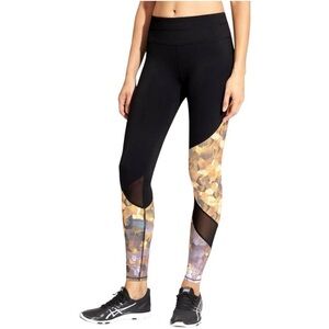 ATHLETA Mesh Sonar Yoga Tight Leggings size Large in Black Multi